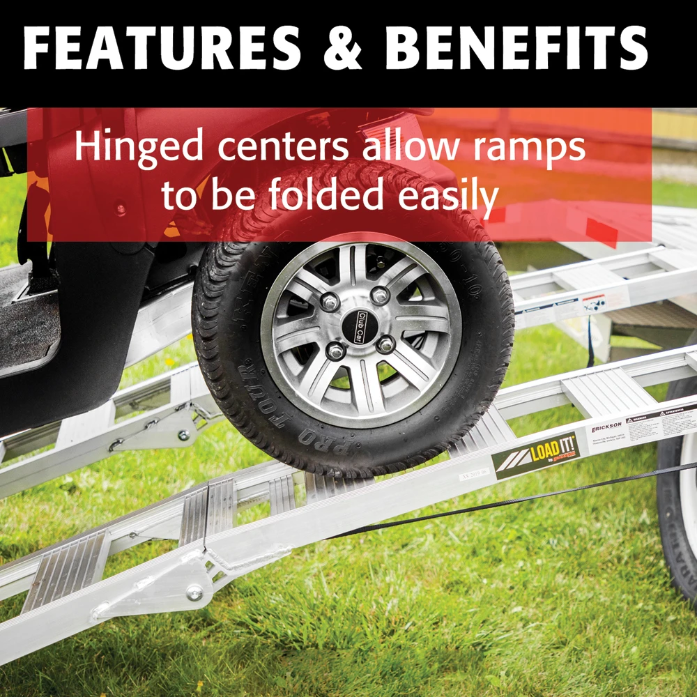 ERICKSON "LOAD IT" Aluminum Folding Arched Loading Ramp 12 In. X 90 In. 750 Lb 4 ERICKSON "LOAD IT" Aluminum Folding Arched Loading Ramp 12 In. X 90 In. 750 Lb - Image 4