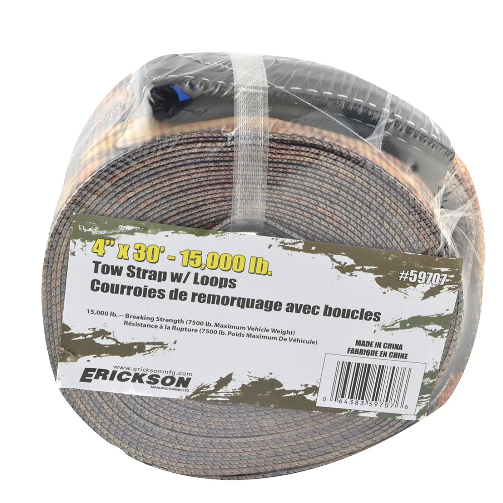 ERICKSON 4 In. X 30 Ft.15,000 Lb Economy Tow Strap With Loops - CAMO 2 ERICKSON 4 In. X 30 Ft.15,000 Lb Economy Tow Strap With Loops - CAMO - Image 2