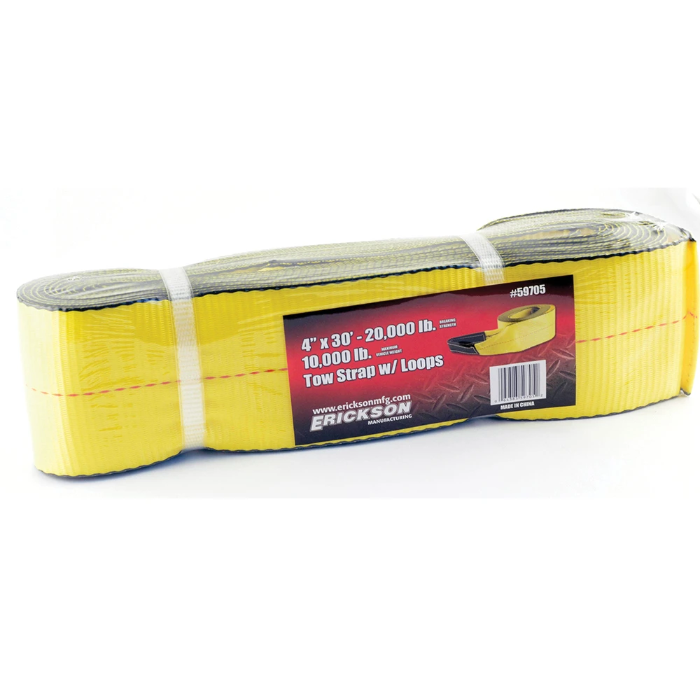 ERICKSON 4 In. X 30 Ft. 20,000 Lb Economy Tow Strap With Loops 2 ERICKSON 4 In. X 30 Ft. 20,000 Lb Economy Tow Strap With Loops - Image 2