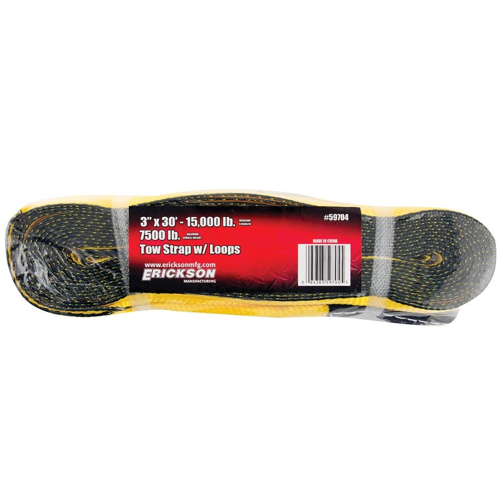 ERICKSON 3 In. X 30 Ft. 15,000 Lb Economy Tow Strap With Loops 2 ERICKSON 3 In. X 30 Ft. 15,000 Lb Economy Tow Strap With Loops - Image 2