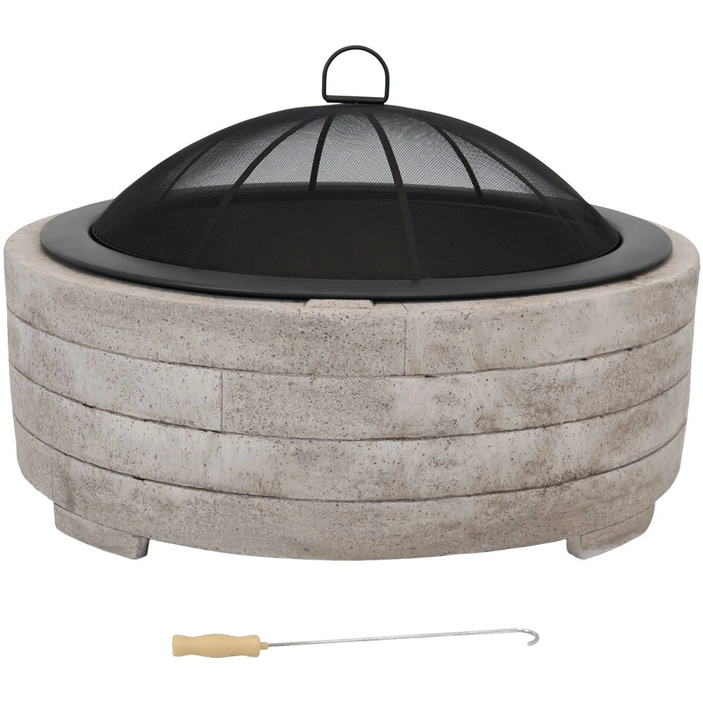 Sunnydaze Faux Stone Wood Burning Fire Pit 1 Sunnydaze Faux Stone Wood Burning Fire Pit