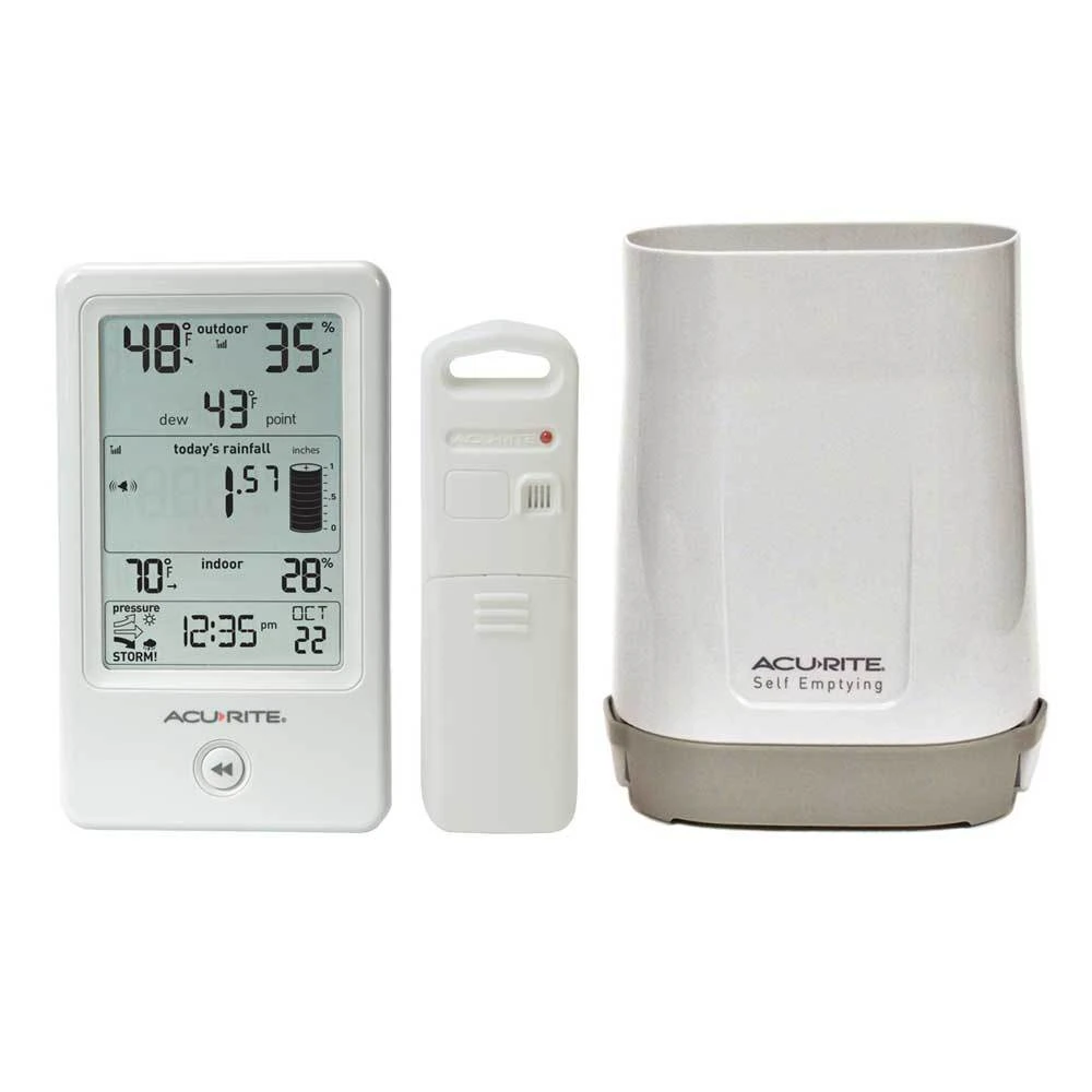 AcuRite Digital Rain Gauge With Indoor Display And Indoor/Outdoor Temperature & Humidity 1 AcuRite Digital Rain Gauge With Indoor Display And Indoor/Outdoor Temperature & Humidity