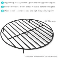 Sunnydaze Round Outdoor Fire Pit Grate 30in. 7 Sunnydaze Round Outdoor Fire Pit Grate 30in. -Snow Tools Shop 1000Wx1000H 628