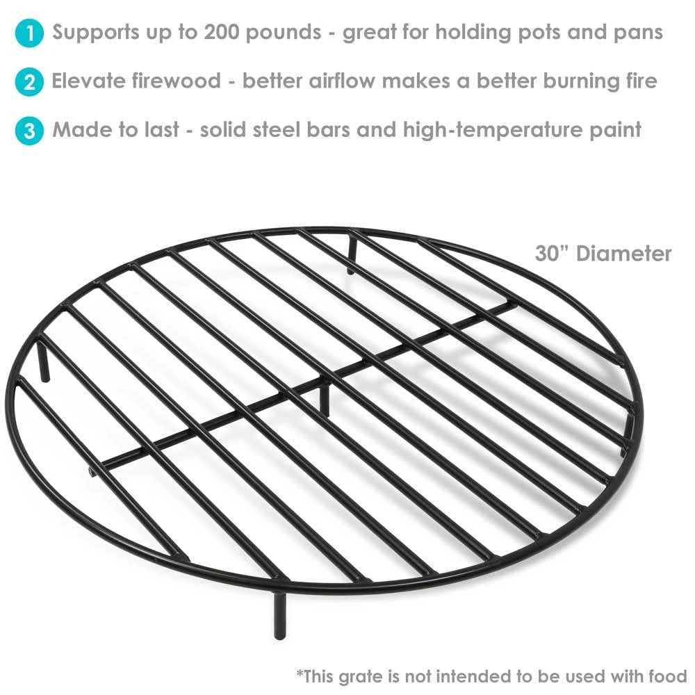 Sunnydaze Round Outdoor Fire Pit Grate 30in. 4 Sunnydaze Round Outdoor Fire Pit Grate 30in. - Image 4