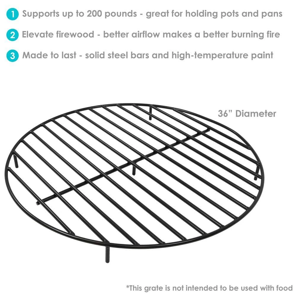 Sunnydaze Round Outdoor Fire Pit Grate 36in. 4 Sunnydaze Round Outdoor Fire Pit Grate 36in. - Image 4