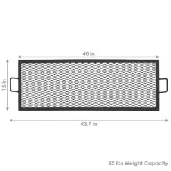 Sunnydaze X-Marks Rectangle Fire Pit Cooking Grill 40in. -Snow Tools Shop 1000Wx1000H 708
